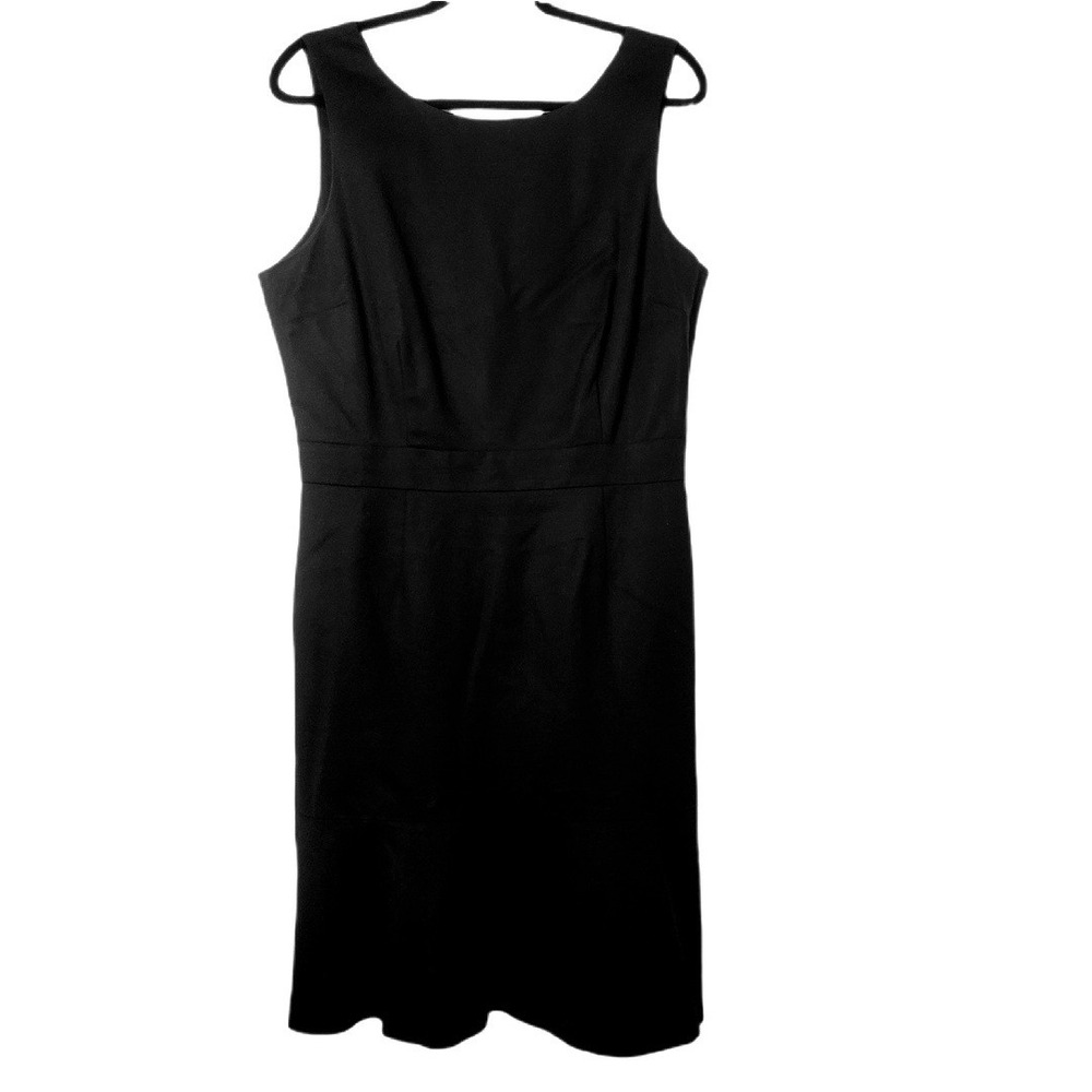 Banana Republic NWT Sleek Flounce Sheath Dress Black Cottonβ Size 14 Office Wear